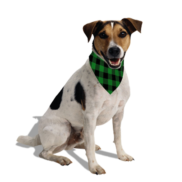 Green Plaid - Dog Bandanas Double Sided with Buckle