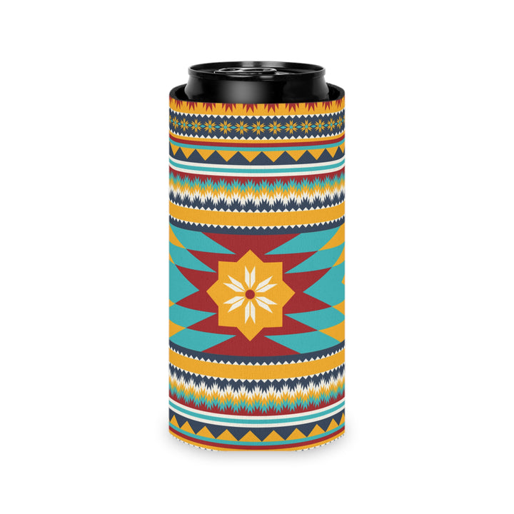 Gold Aztec Print - Can Cooler