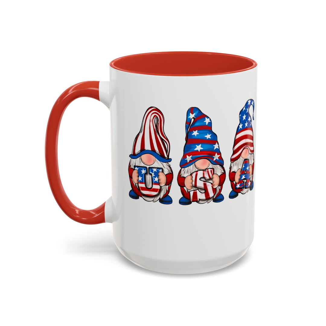 4th Of July Gnomes - Accent Coffee Mug (11, 15oz)