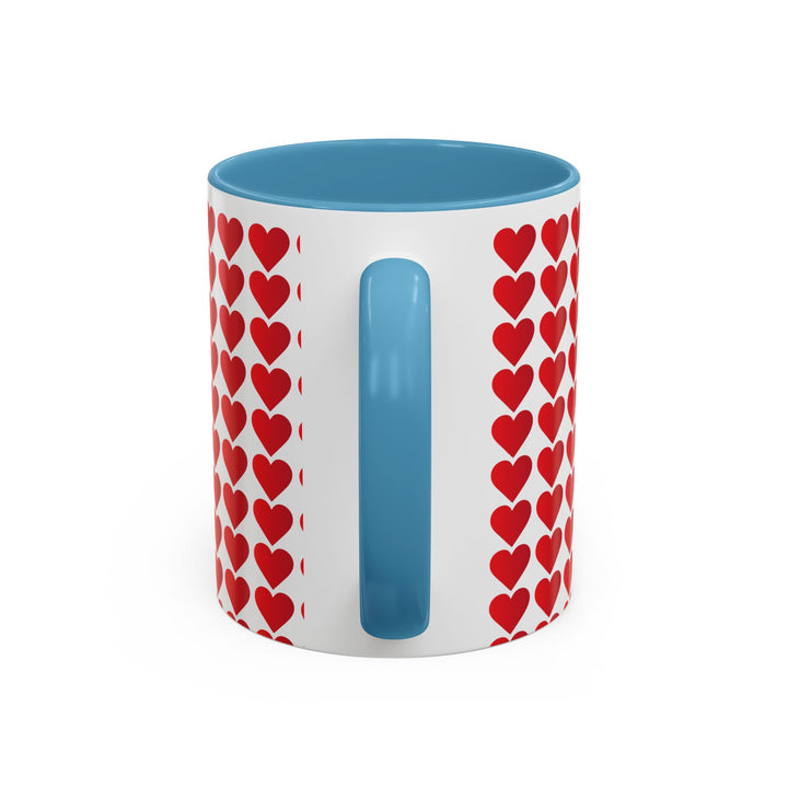 Red Valentine Hearts - Accent Coffee Mug (11, 15oz)