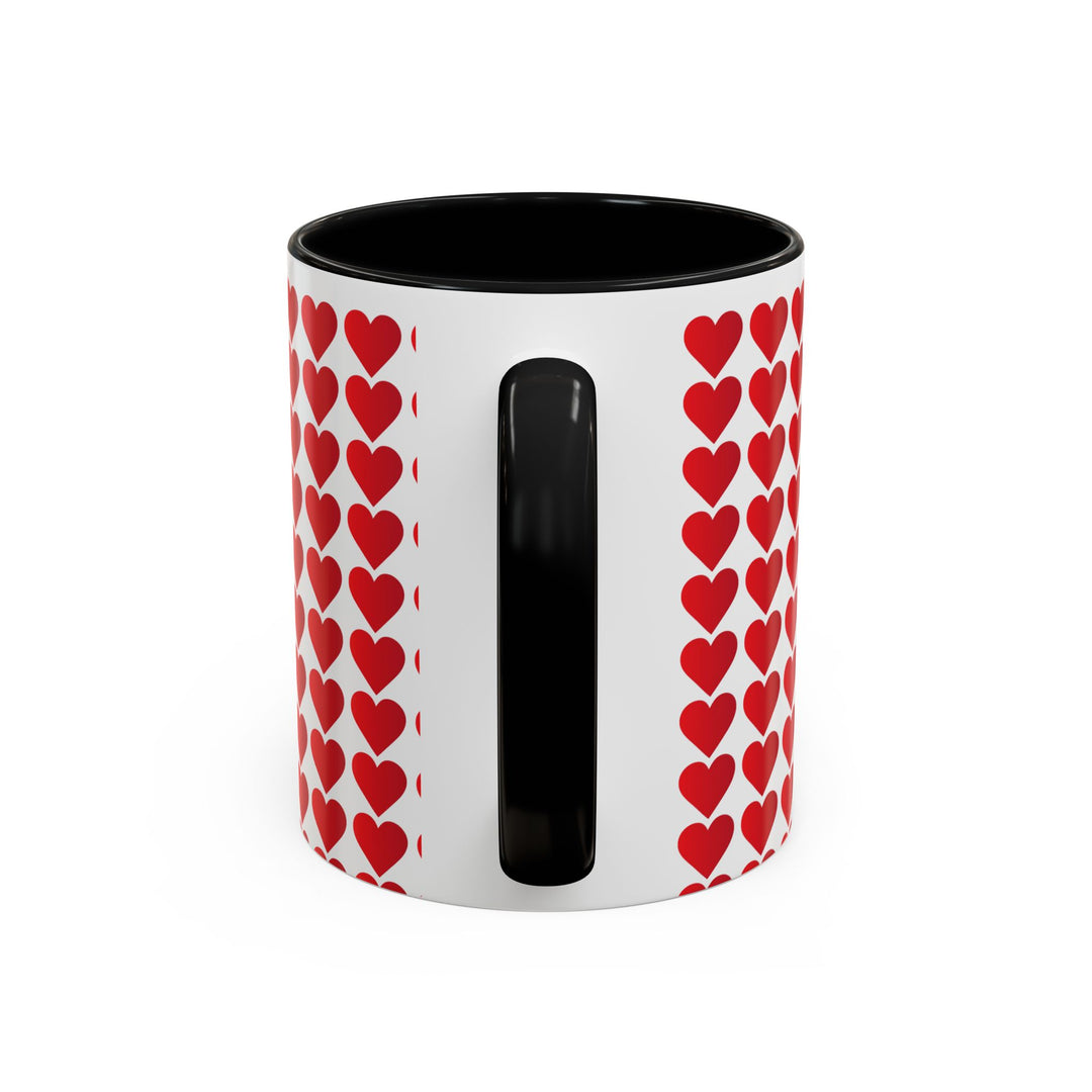 Red Valentine Hearts - Accent Coffee Mug (11, 15oz)