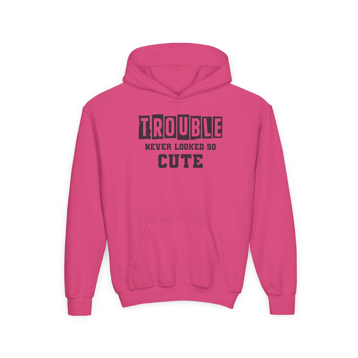 Trouble Never Looked So Cute - Youth Heavy Blend Hooded Sweatshirt
