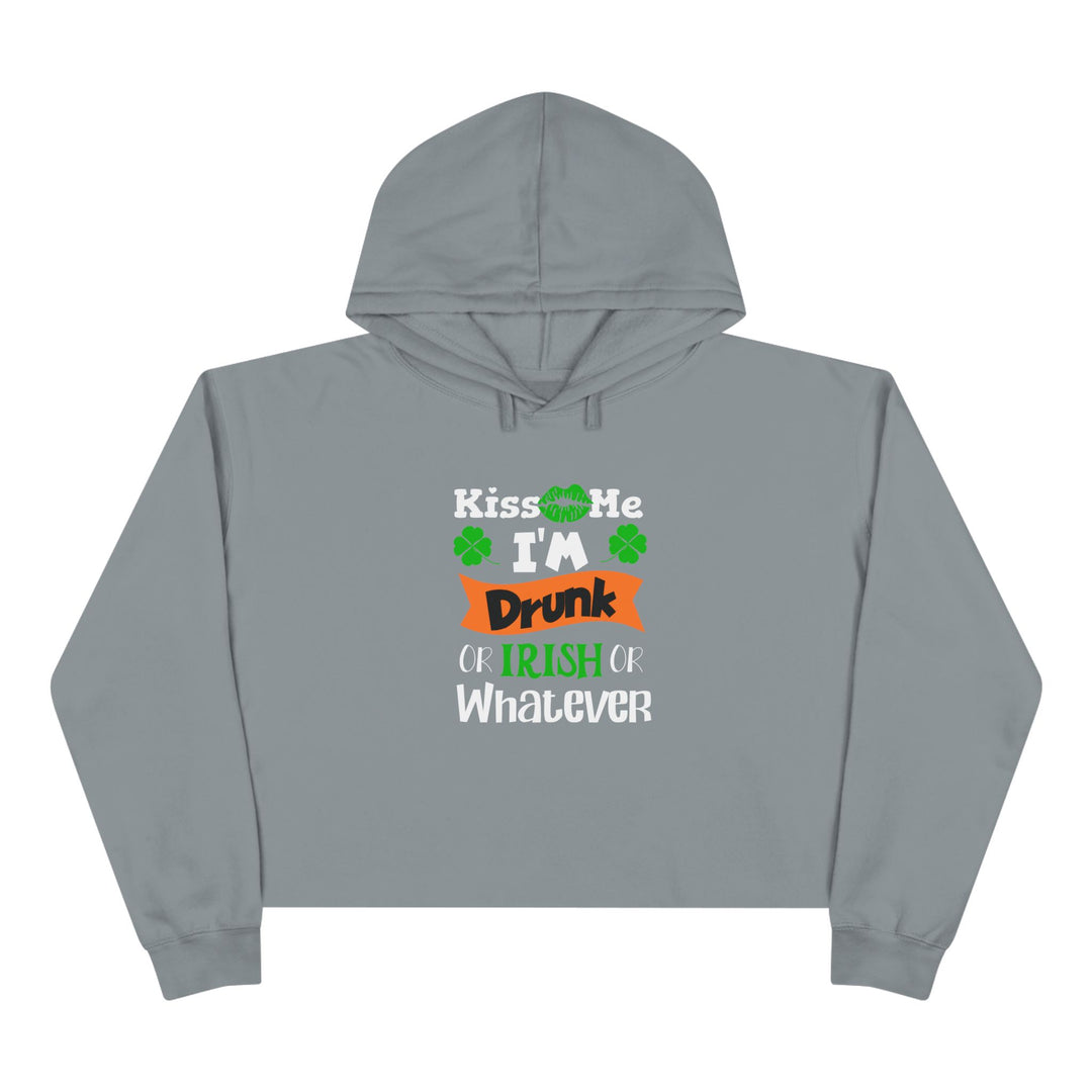 Kiss Me I'm Drunk - Crop Hoodie