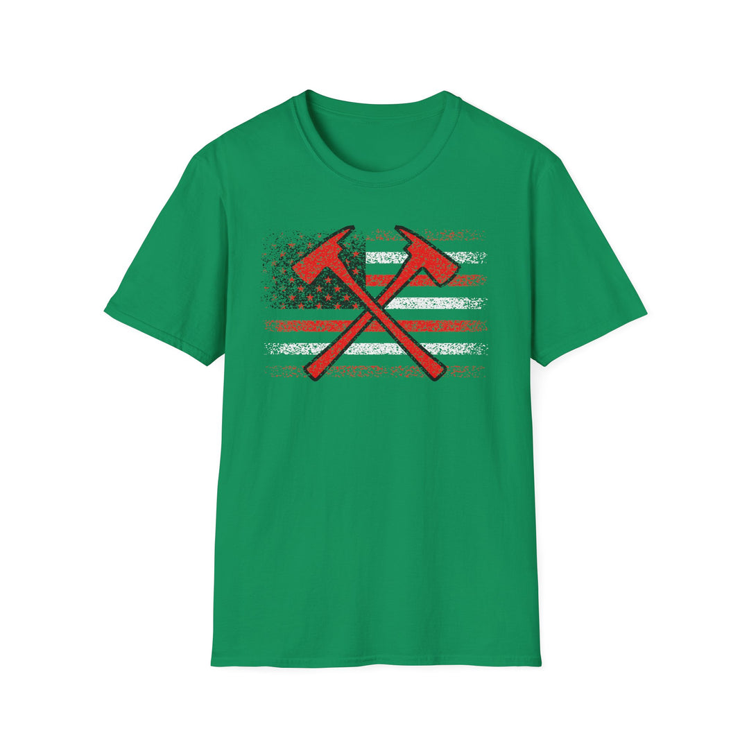 Firefighter American Flag - Unisex Softstyle T-Shirt