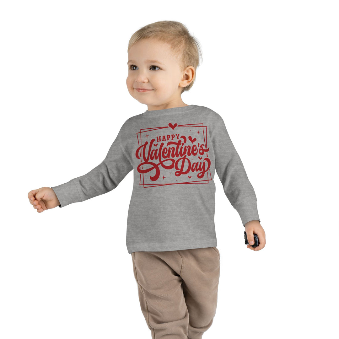 Happy Valentine's Day W/Hearts - Toddler Long Sleeve Tee