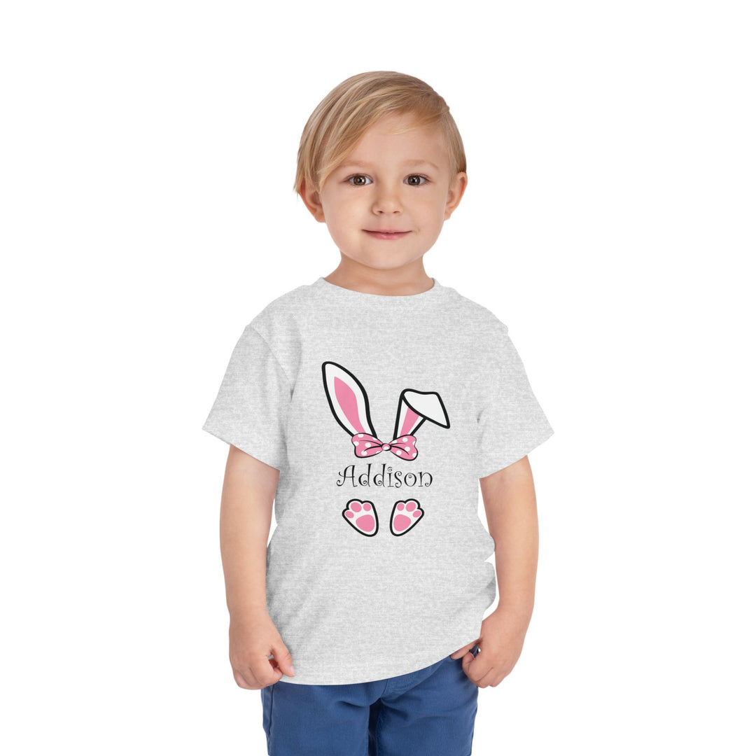 Personalized Girls Easter Bunny - Toddler Short Sleeve Tee