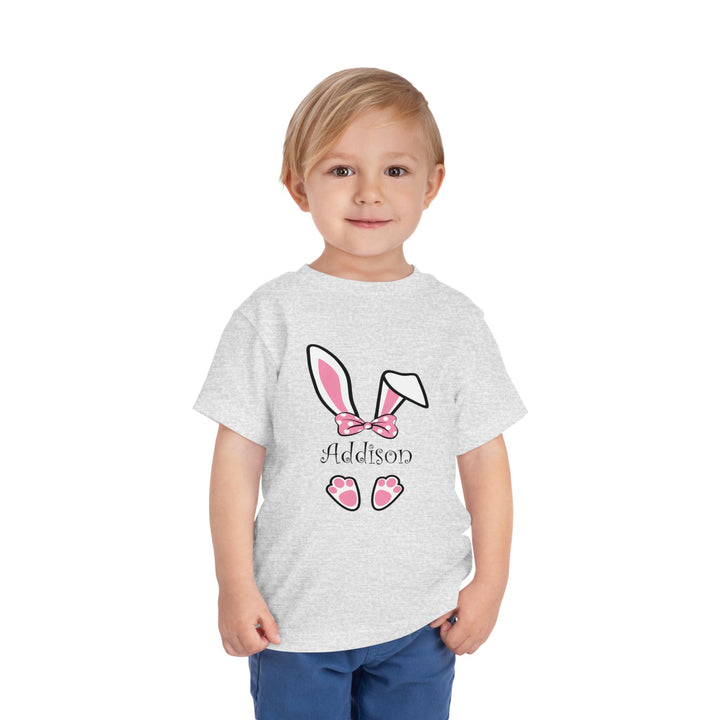 Personalized Girls Easter Bunny - Toddler Short Sleeve Tee