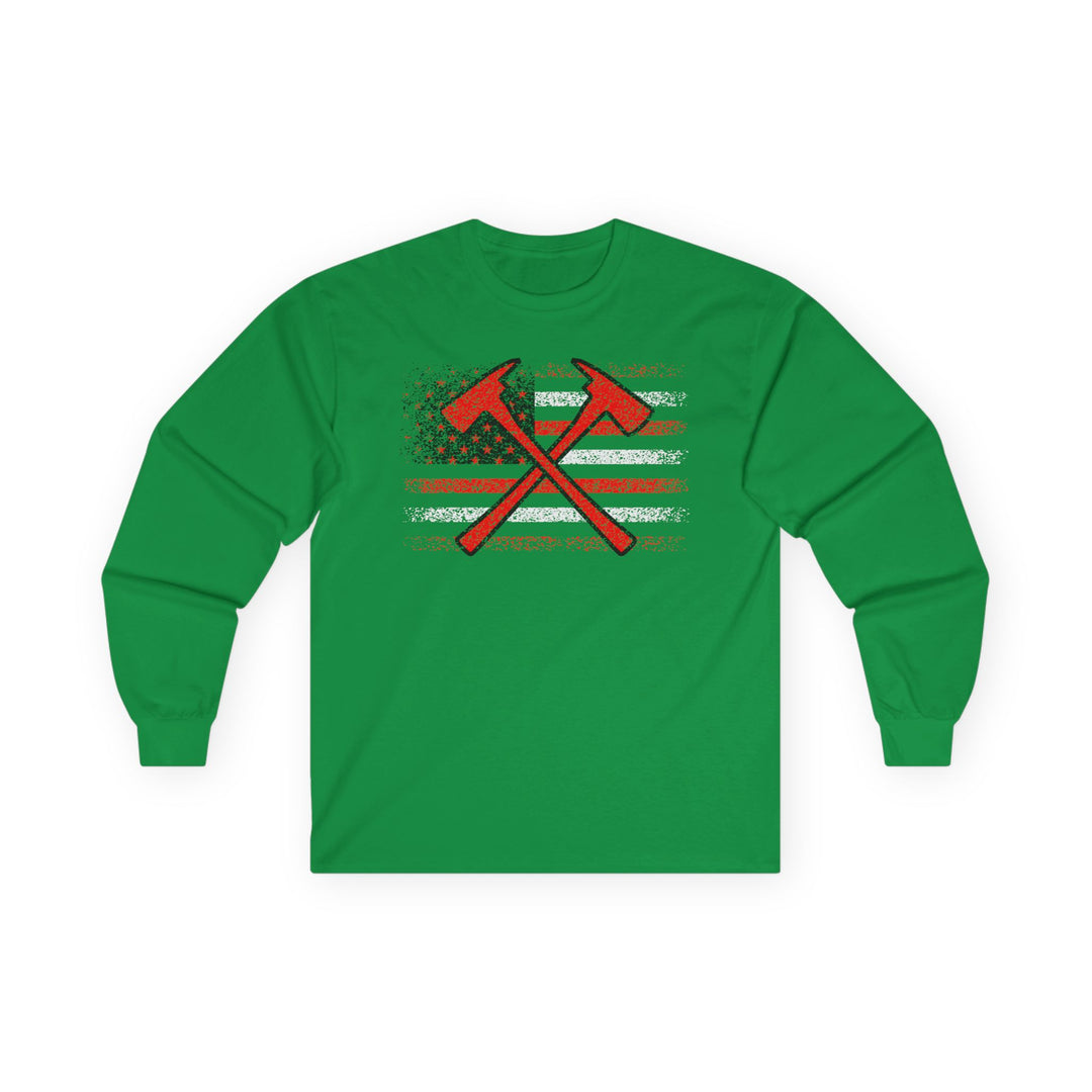 Firefighter American Flag - Unisex Ultra Cotton Long Sleeve Tee