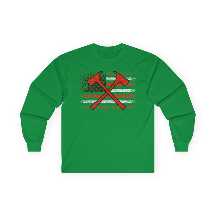 Firefighter American Flag - Unisex Ultra Cotton Long Sleeve Tee