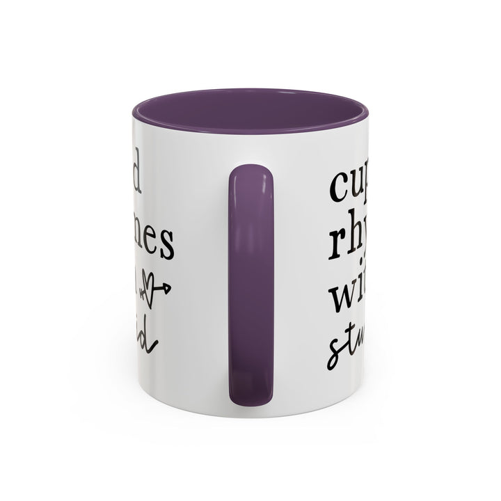Cupid Rhymes With Stupid - Accent Coffee Mug (11, 15oz)