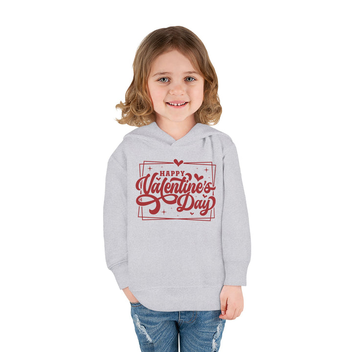 Happy Valentine's Day W/Hearts - Toddler Pullover Fleece Hoodie