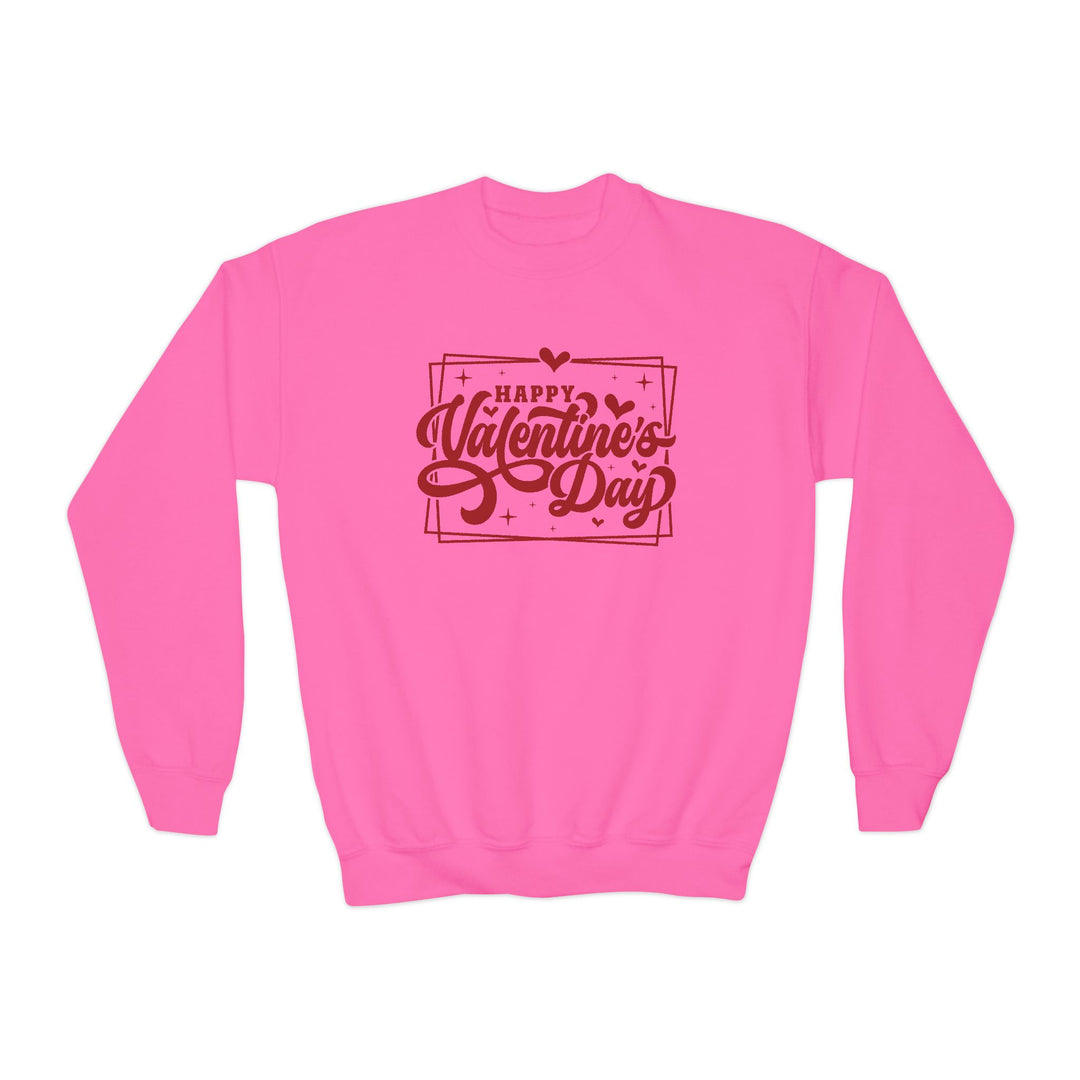 Happy Valentine's Day W/Hearts - Youth Crewneck Sweatshirt