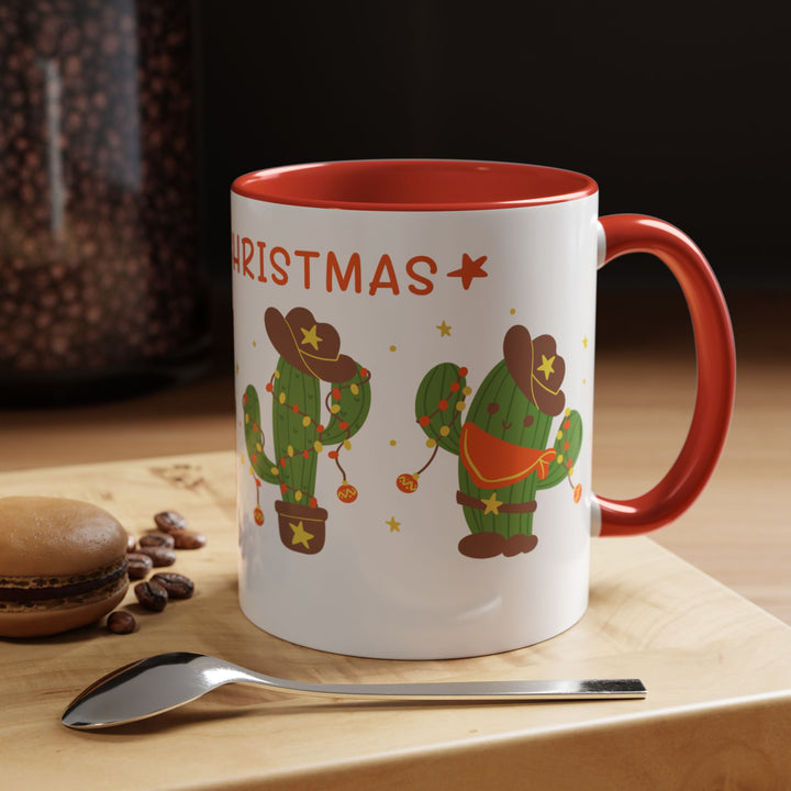 Merry Christmas Cactus -  Accent Coffee Mug (11, 15oz)