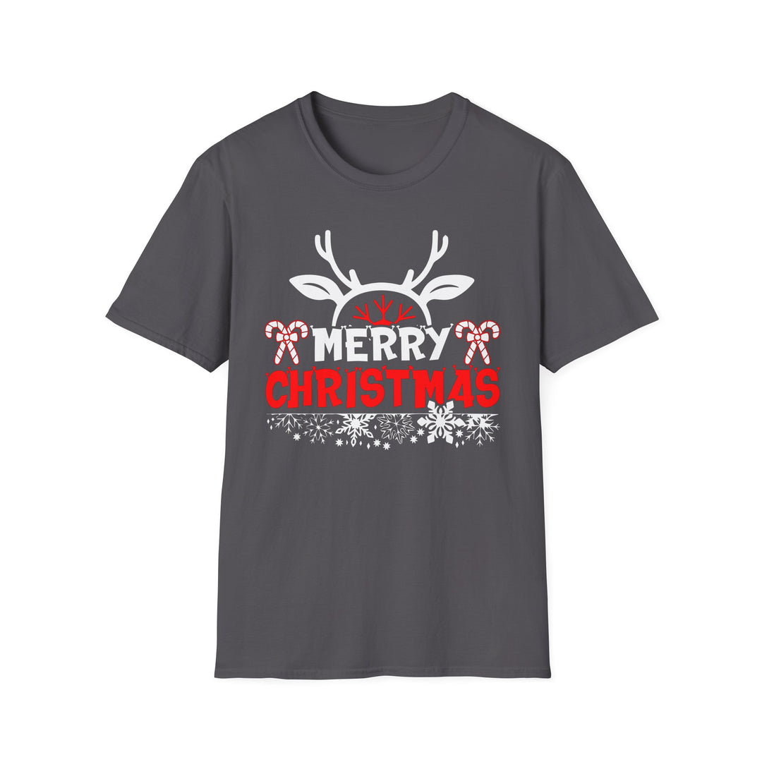 Merry Christmas Antlers - Unisex Softstyle T-Shirt