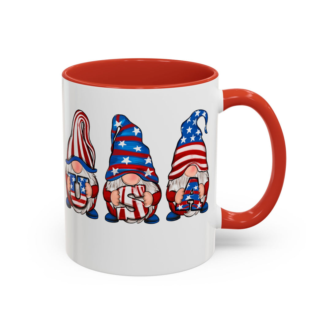 4th Of July Gnomes - Accent Coffee Mug (11, 15oz)