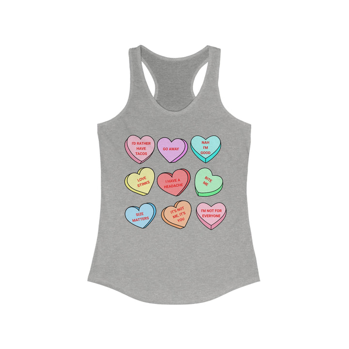 Conversation Hearts - Women's Ideal Racerback Tank
