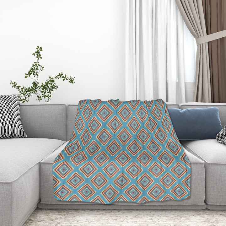 Navajo Vintage Blue - Sofa Blanket