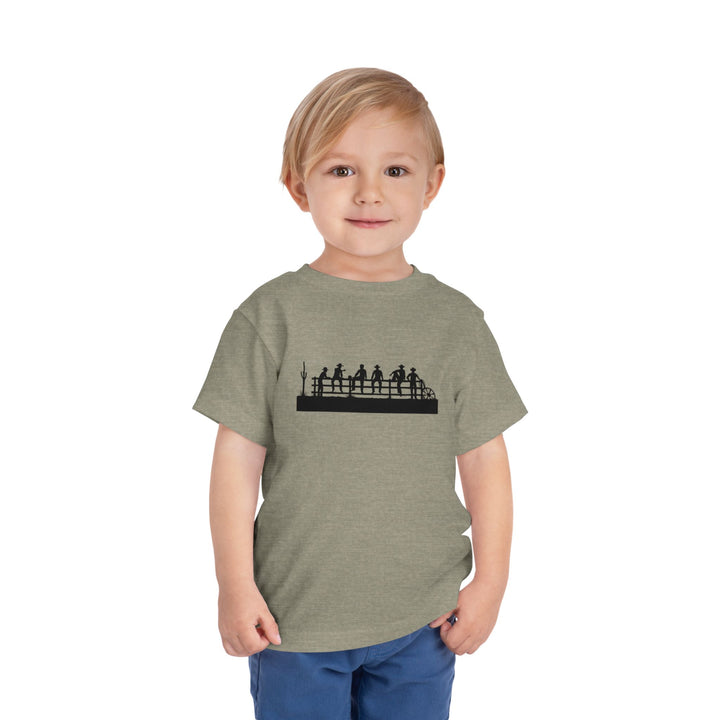 Cowboys On Fence Silhouette - Toddler Short Sleeve Tee