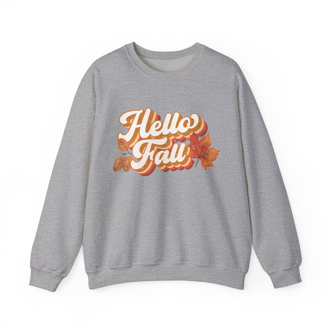 Retro Hello Fall - Unisex Heavy Blend™ Crewneck Sweatshirt