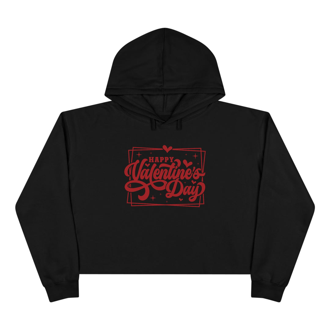 Happy Valentine's Day W/Hearts - Crop Hoodie