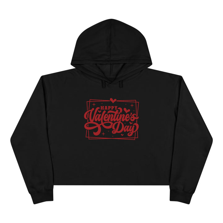 Happy Valentine's Day W/Hearts - Crop Hoodie