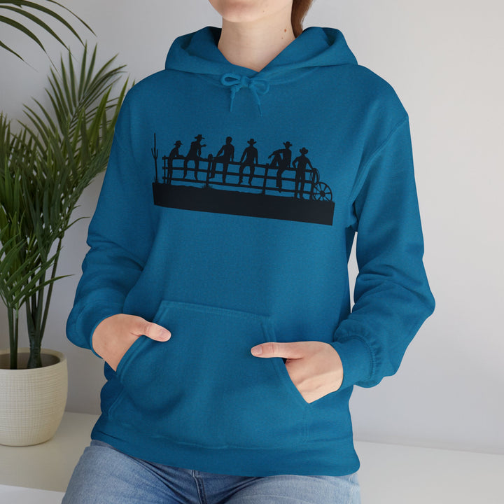 Cowboys On Fence Silhouette  - Unisex Heavy Blend™ Hooded Sweatshirt