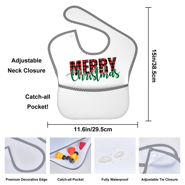 Merry Christmas Buffalo Plaid - Baby Bibs