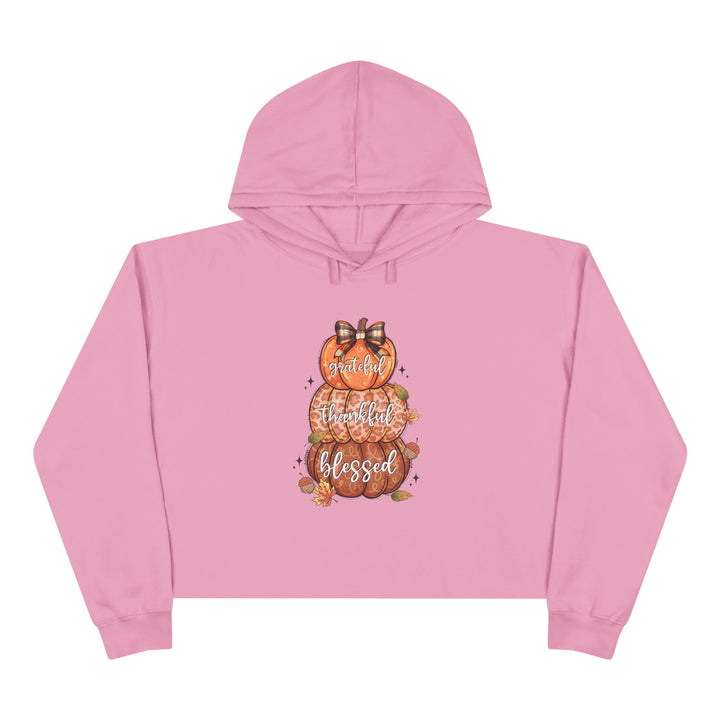 Grateful Thankful Blessed Pumpkins - Crop Hoodie