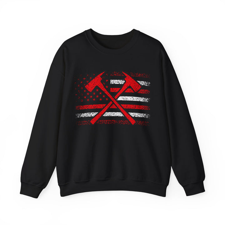 Firefighter American Flag - Unisex Heavy Blend™ Crewneck Sweatshirt