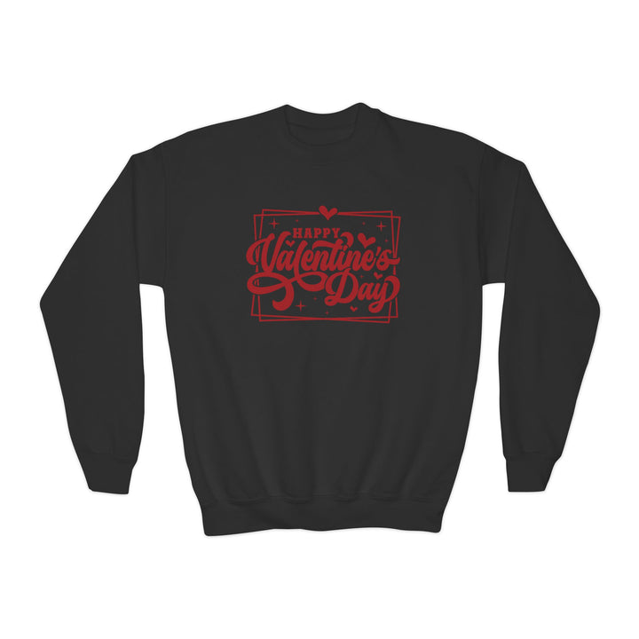 Happy Valentine's Day W/Hearts - Youth Crewneck Sweatshirt