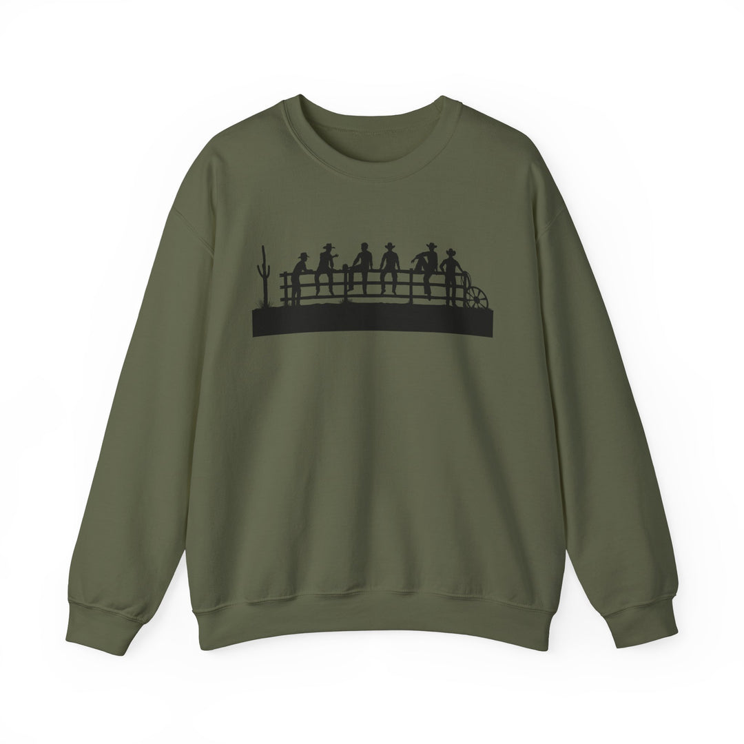 Cowboys On Fence Silhouette - Unisex Heavy Blend™ Crewneck Sweatshirt
