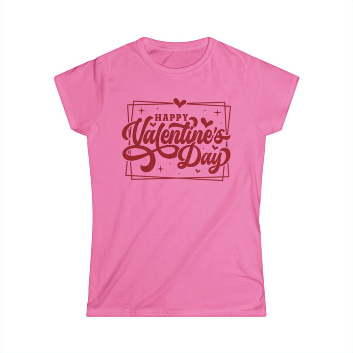 Happy Valentine's Day W/Hearts - Women's Softstyle Tee