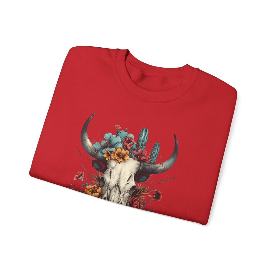 Bright And Flowery Skull - Unisex Heavy Blend™ Crewneck Sweatshirt