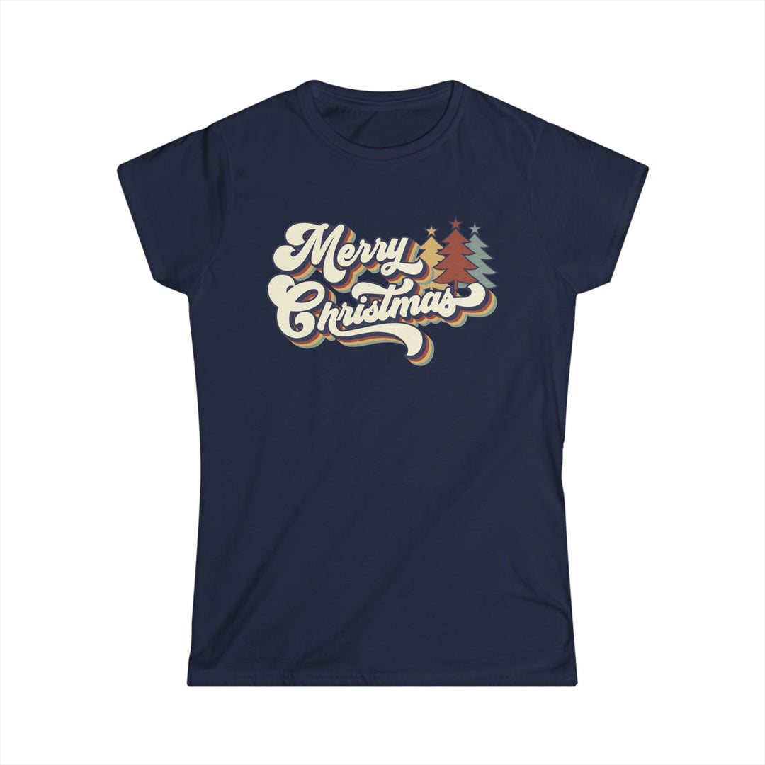 Retro Merry Christmas - Women's Softstyle Tee