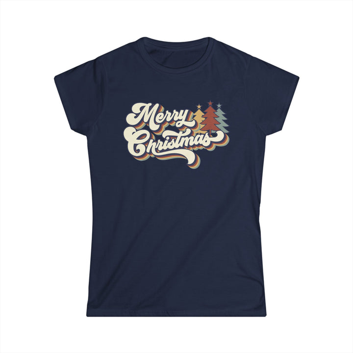 Retro Merry Christmas - Women's Softstyle Tee