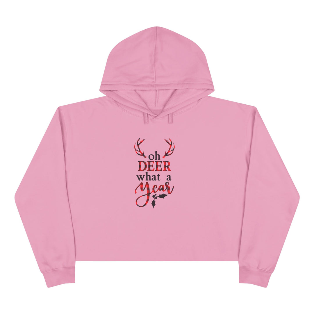 Oh Deer What A Year - Crop Hoodie