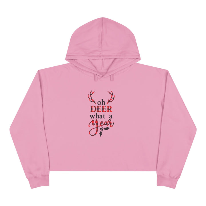 Oh Deer What A Year - Crop Hoodie