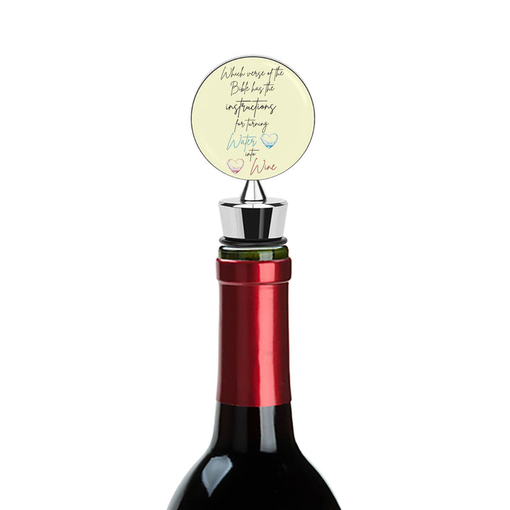 Water To Wine Bible Verse - Wine Bottle Stopper