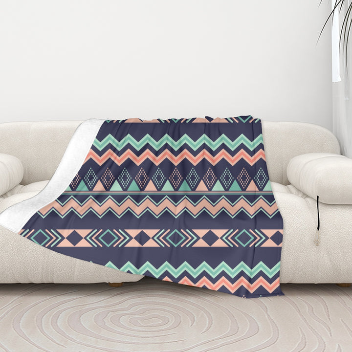 Peach Aztec Chevron - Sofa Blanket