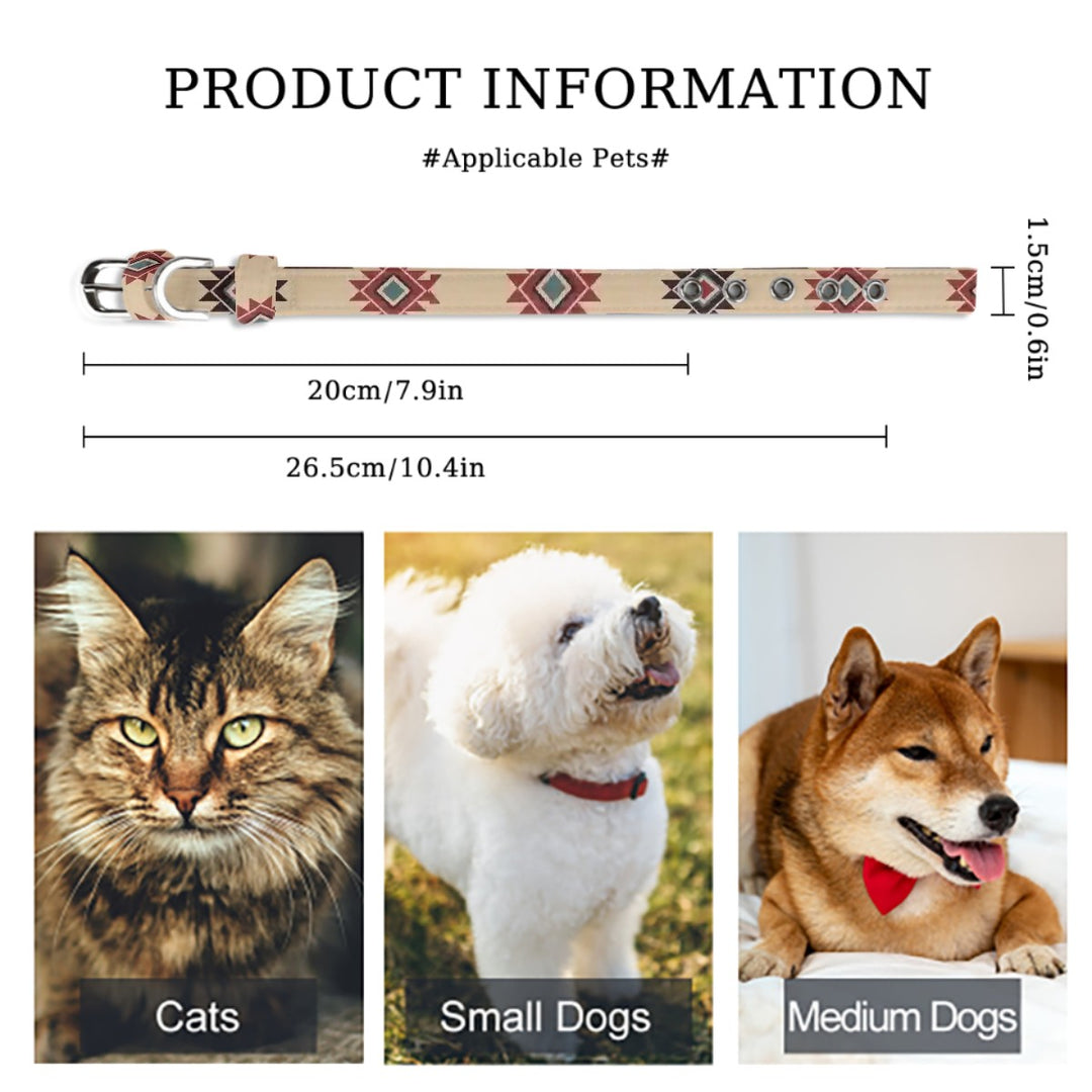 Tribal Indian Tan - Pet Collar