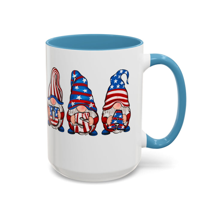 4th Of July Gnomes - Accent Coffee Mug (11, 15oz)