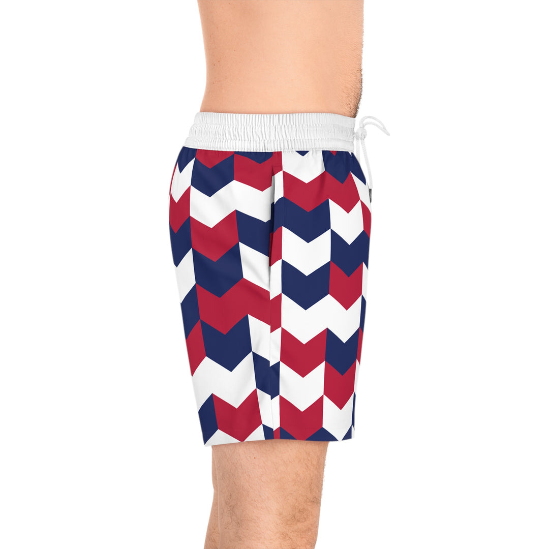 Patriotic Abstract - Men's Mid-Length Swim Shorts (AOP)