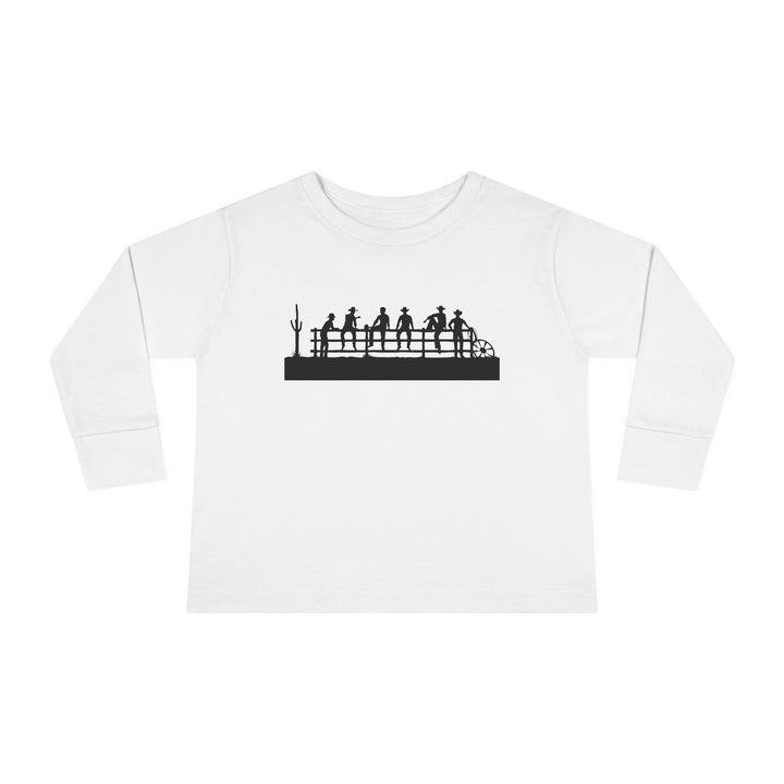 Cowboys On Fence Silhouette - Toddler Long Sleeve Tee