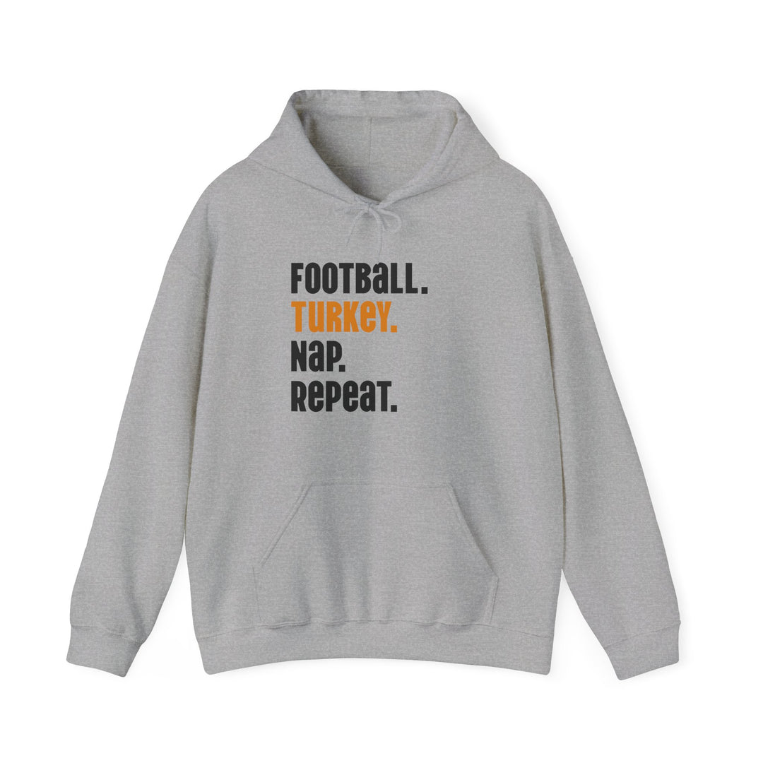 Football Turkey Nap Repeat - Unisex Heavy Blend™ Hooded Sweatshirt