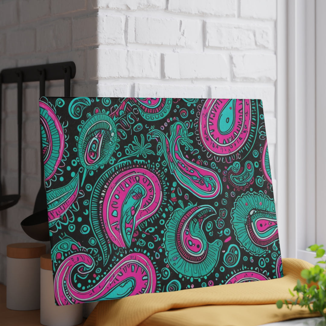 Paisley Print - Glass Cutting Board