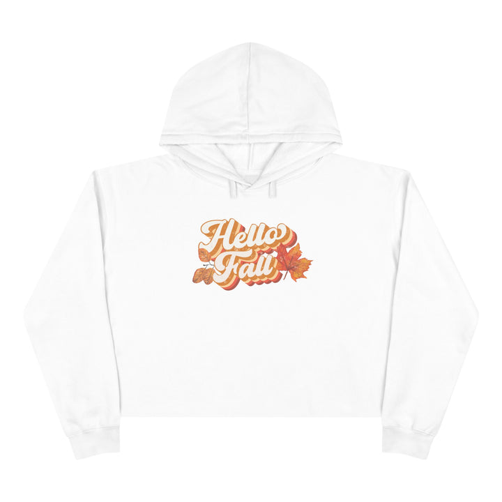 Retro Hello Fall - Crop Hoodie