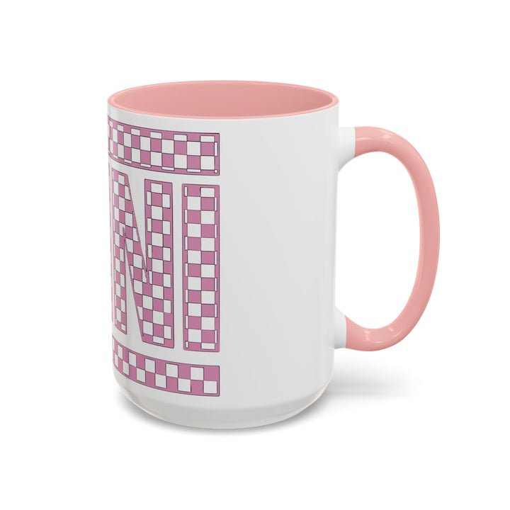 Pink Check Mini - Accent Coffee Mug (11, 15oz)