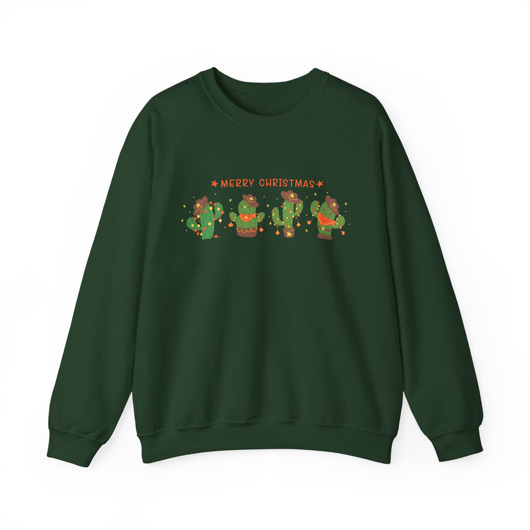 Merry Christmas Cactus - Unisex Heavy Blend™ Crewneck Sweatshirt
