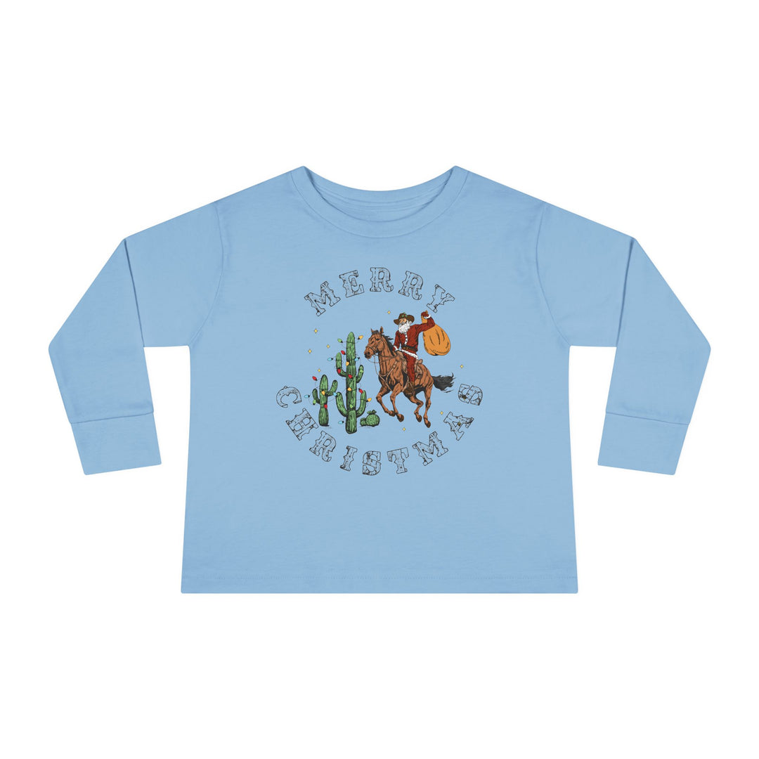 Merry Christmas Cowboy Santa - Toddler Long Sleeve Tee