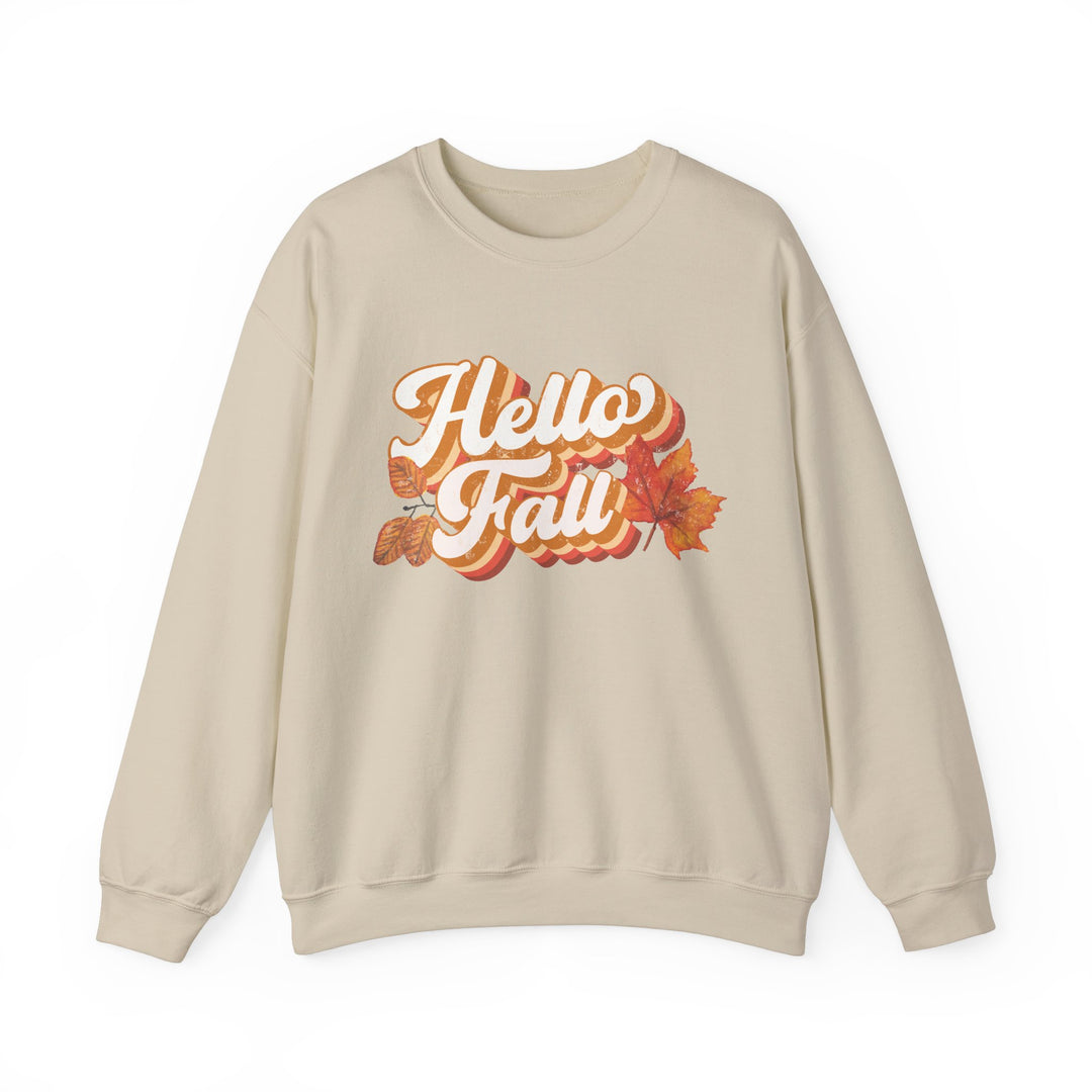 Retro Hello Fall - Unisex Heavy Blend™ Crewneck Sweatshirt